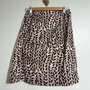 Vintage Jcrew Elegant Black and Red Leaf Print Skirt